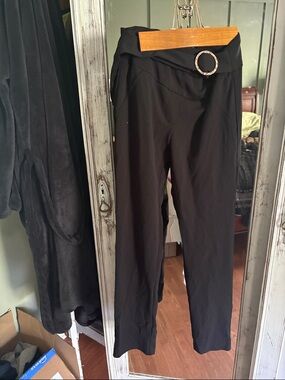 TWO PAIRS

SOHO Black Straight-Leg Pants with Decorative Ring Waist